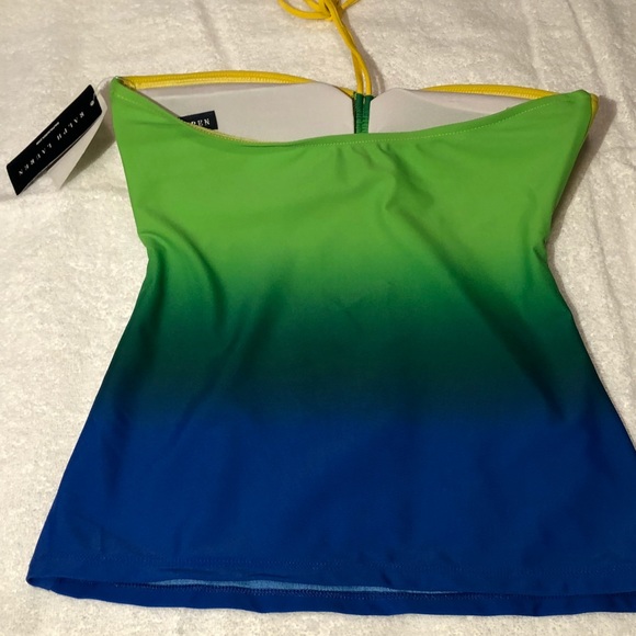 NWT-RALPH LAUREN Yellow/Green/Blue tankini top XS - Picture 6 of 7
